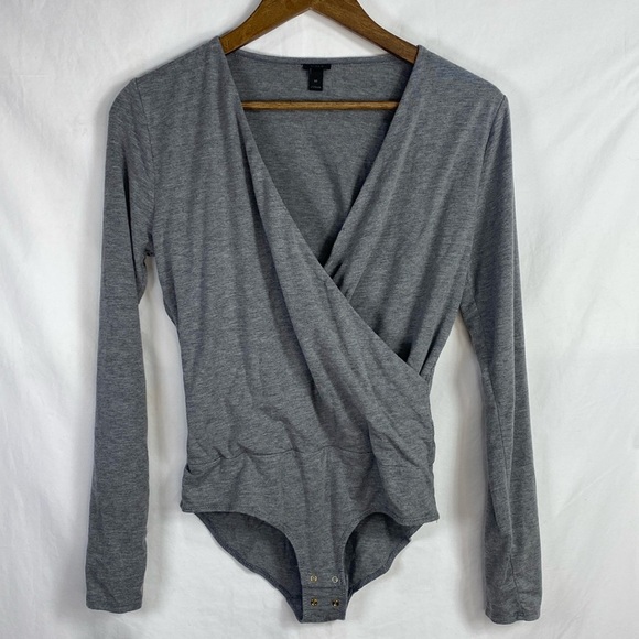 J. Crew Tops - J. Crew Gray Long Sleeve Wrap Bodysuit in Size Medium.